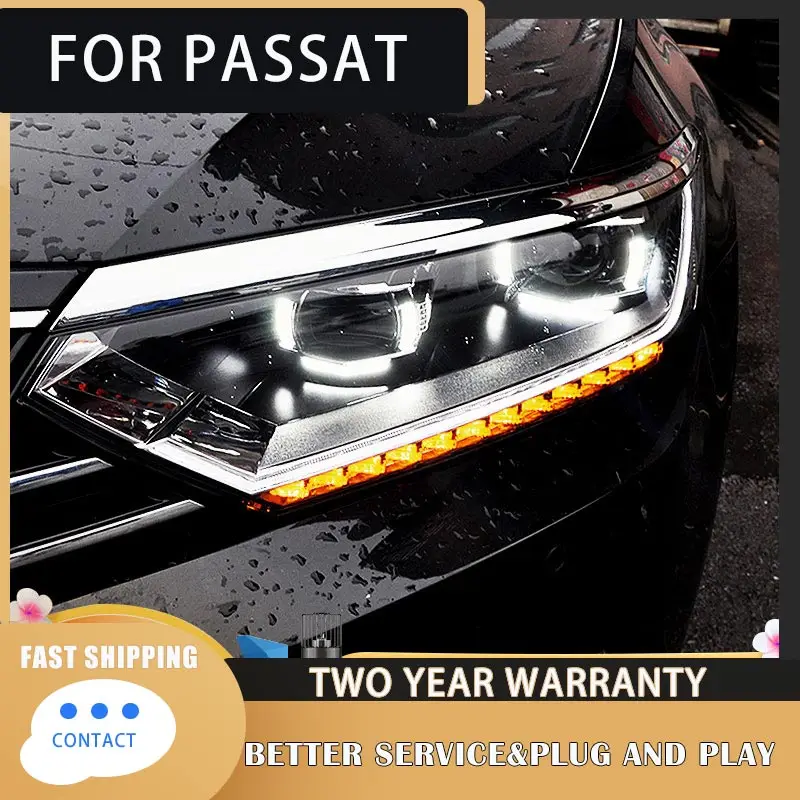 

Автомобильные аксессуары для VW Passat B8, передняя головка телефона 2016-2019 Volkswagen Passat B8, передние фары, европейская версия, DRL, сигнал поворота, дальний свет