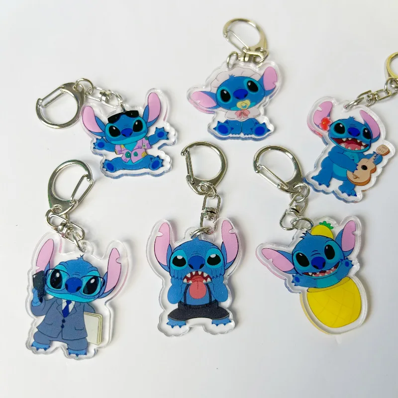 

Lilo & Stitch Disney Anime Toys Keychain Stitch Cartoon Cute Backpack Pendants Car Keyring Students Kids Birthday Christmas Gift