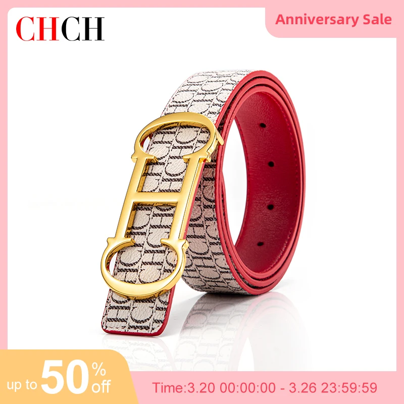 

CHCH 2023 новый ремень из коровьей и ПВХ женский стиль модный 3,4 см роскошный Повседневный деловой ремень из воловьей кожи свободный размер