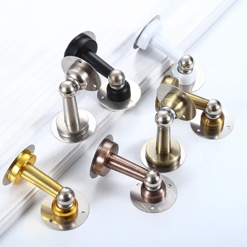 

Magnetic Door Stopper Sticker Stainless Steel Toilet Glass Hidden Door Holders Catch Floor Nail-free Doorstop Door Hardware