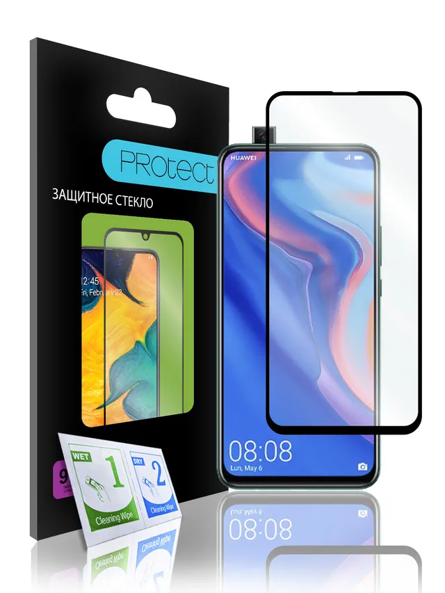 Защитное стекло на Huawei P Smart Z 2019 / Хуавей Смарт /2.5D/ Полноклеевое Чёрная рамка |