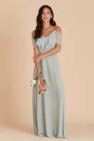 modest country bridesmaid dresses chiffon spaghetti with cascading ruffles party wedding guest dress