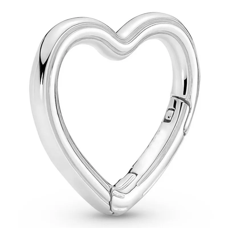 

Authentic 925 Sterling Silver Pan Me Styling Heart Connector Charm Bead Fit Women Pandora Bracelet & Necklace Diy Jewelry