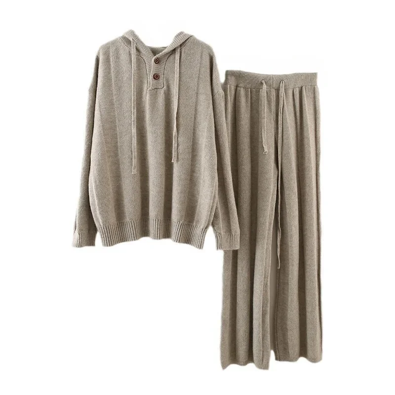 SuperAen осень и зима 2024 новый женский повседневный свободный вязаный пуловер с