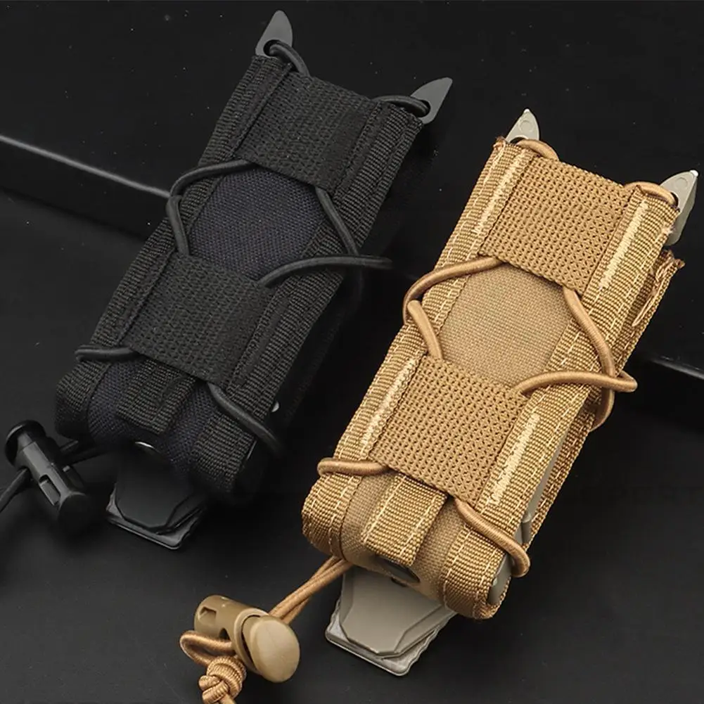

Tactical Magazine Pouch EDC 9mm Pistol Single Mag Bag Holder Airsoft Knife Holster Shooting Flashlight Molle Pouch Torch F5N5