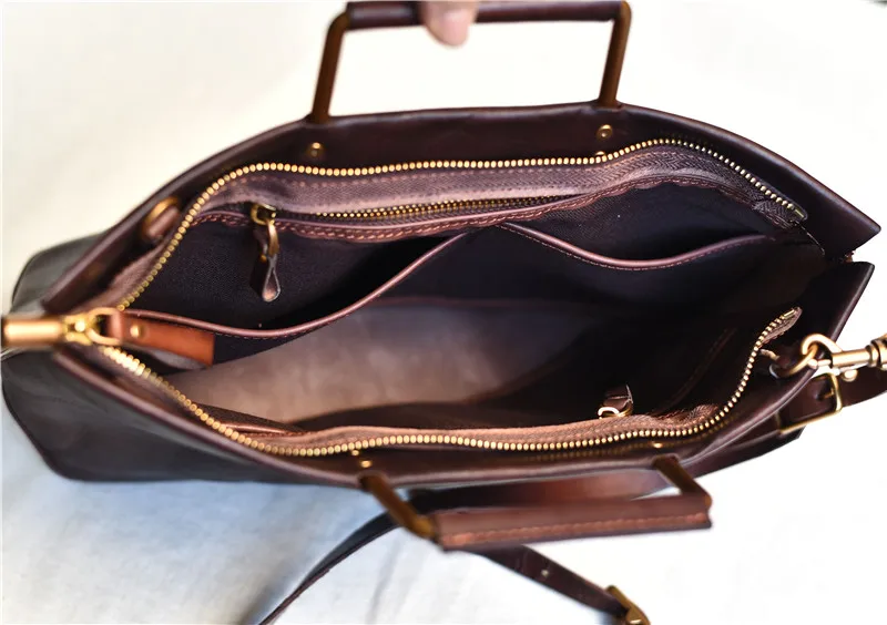 Fashion simple genuine leather ladies handbag vintage real cowhide women daily work weekend party shoulder messenger bags