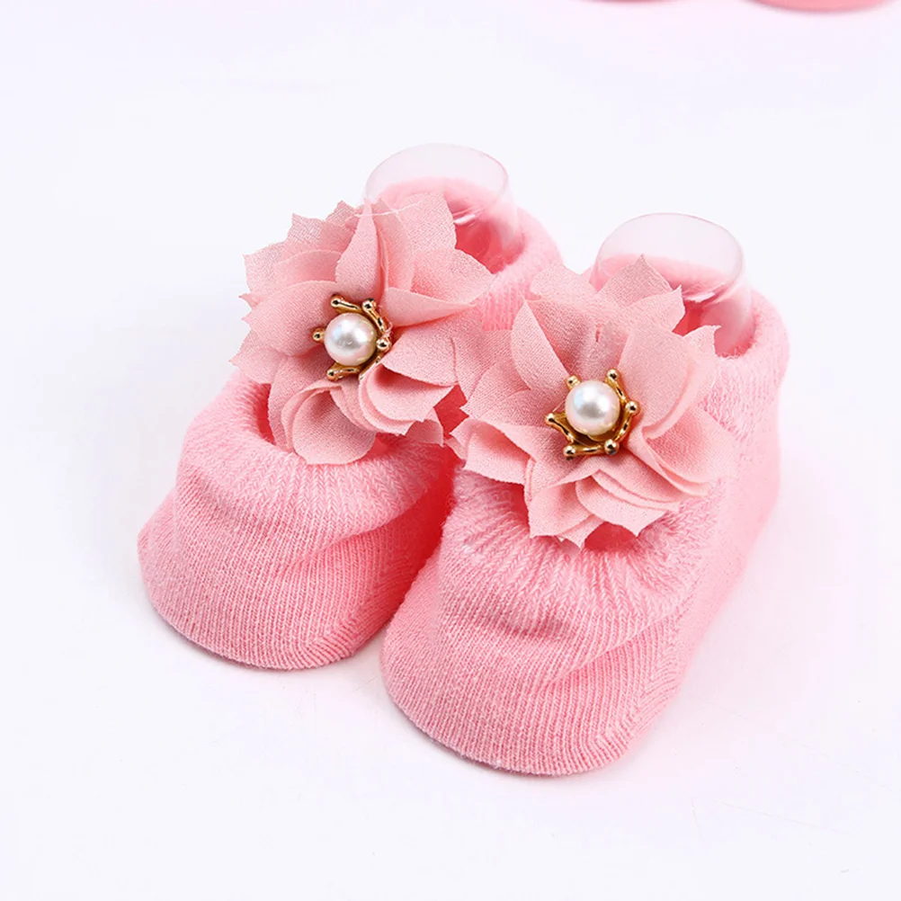 

Sweat Absorbing Socks Non-slip Kids Toddler Lace Flower Medias Baby Girls Tools kit