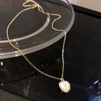 vietnam titanium bezel heart shape high polished opal pendant banquet party gift ladies luxury jewelry necklace