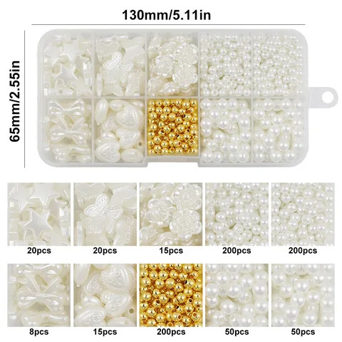 Набор бисероплетения из искусственного жемчуга для изготовления ювелирных изделий своими руками, незакрепленные бусины-разделители для браслетов, ожерелий, сережек, аксессуары, товары для рукоделия, 750 шт./коробка