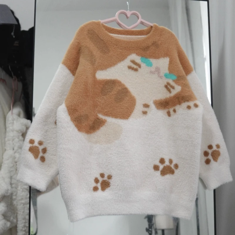 Deeptown Y2k женские свитера с героями мультфильмов винтажные японские модные вязаные