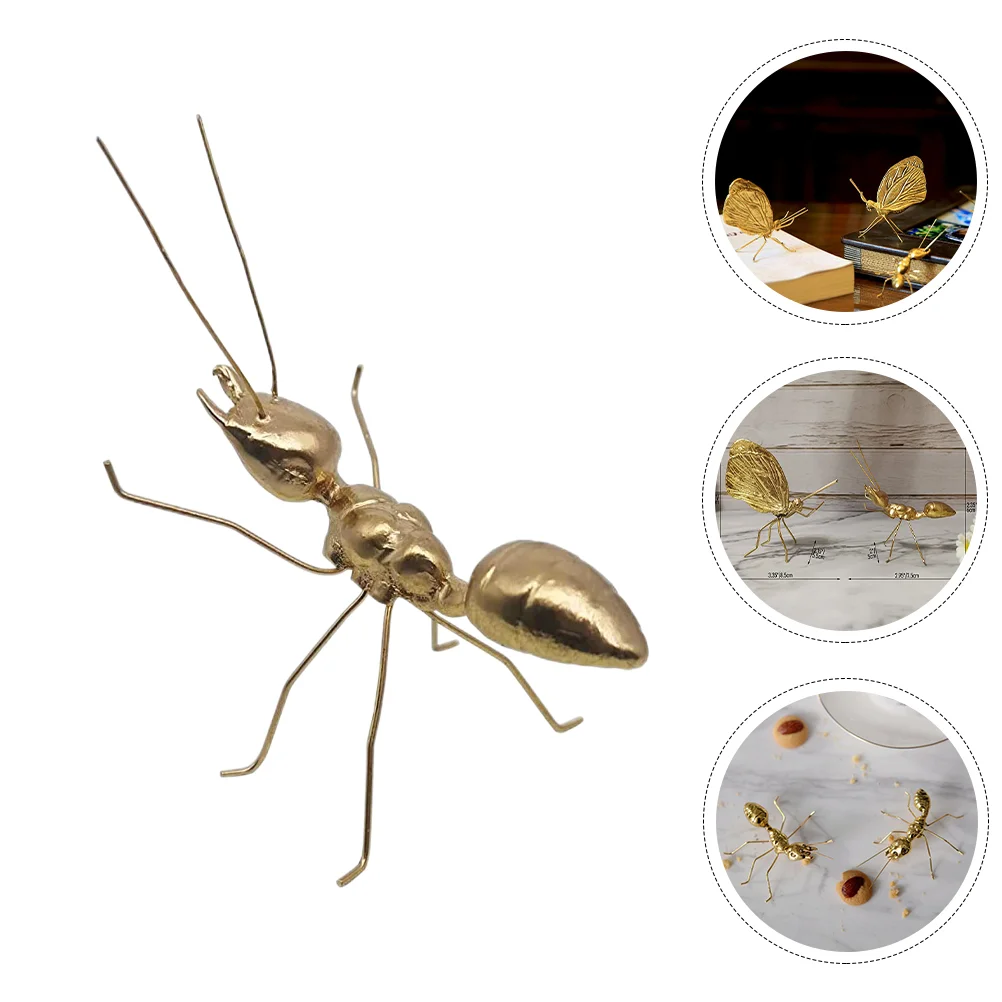 

Ant Metal Decor Sculpture Figurine Ornament Statue Wall Insect Garden Animal Shui Feng Desk Outdoor Decorationbrass Mini