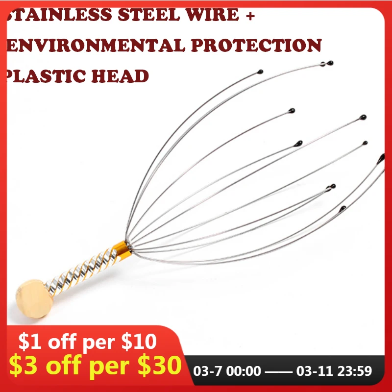 

Wholesale 10PCS Anti-stress Tens Pain Relief Octopus Head Scalp Neck Stress Release Relax Claw Tool Dropshipping