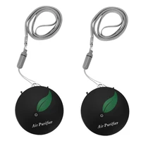 2x personal wearable air purifier necklace portable air freshner ionizer negative ion generator for adults kids black