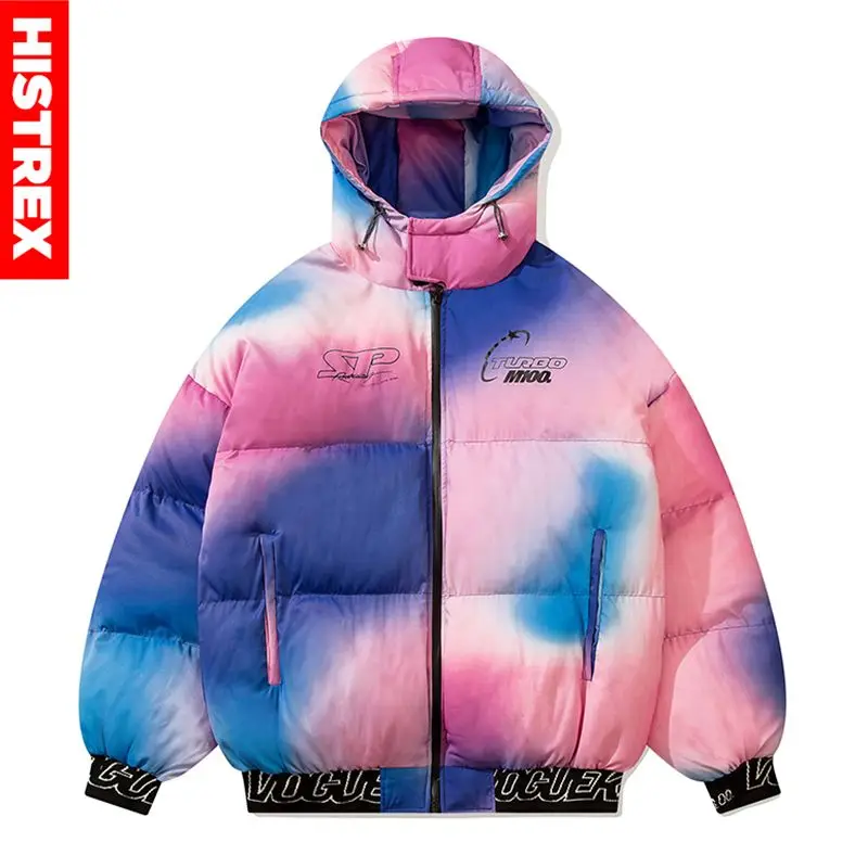 

HISTREX New Parkas Jackets Hoody Men Rainbow Cotton Thick Jacket Hoodies Loose Winter Warm Coats Hoody Fluffy Padded Parka Man