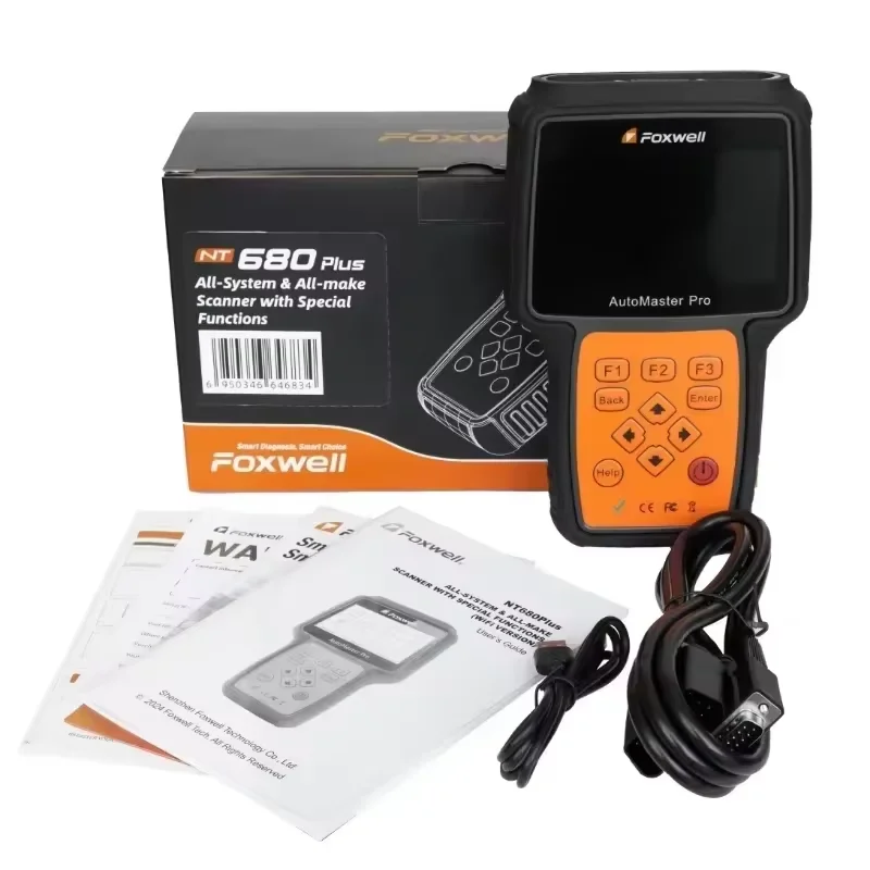

Foxwell NT680 Plus WIFI Все системы Obd2 автомобильный диагностический сканер добавить маслосвет/сброс обслуживания + обновление EPB Foxwell NT680 Pro