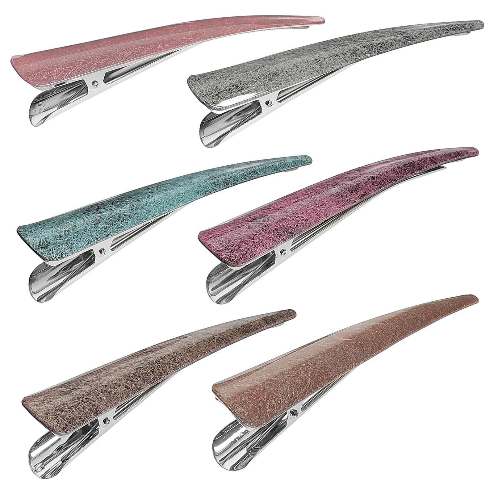 

6 Pcs Snap Barrettes Women Ox Horn Hairpin Fashion Clip Duck Clips Accessories Ponytail Miss