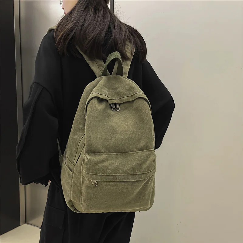

Schoolbag Female Retro Sen Washable Canvas Backpack Korean Version Harajuku High School College Leisure Backpack Male