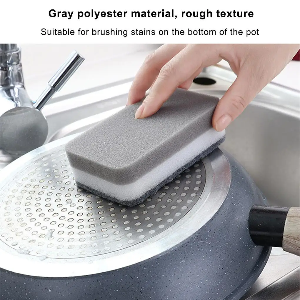 

5pcs Kitchen Double-sided Cleaning Sponge Scouring Pad Cleaning Sponges Household Bathroom Cleaning Tools