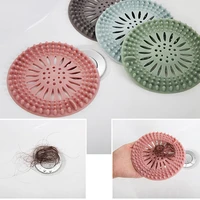 4pcs 2022 hair stopper floor drain mat silicone shower drain covers sink strainer filter for bathroom and kitchen