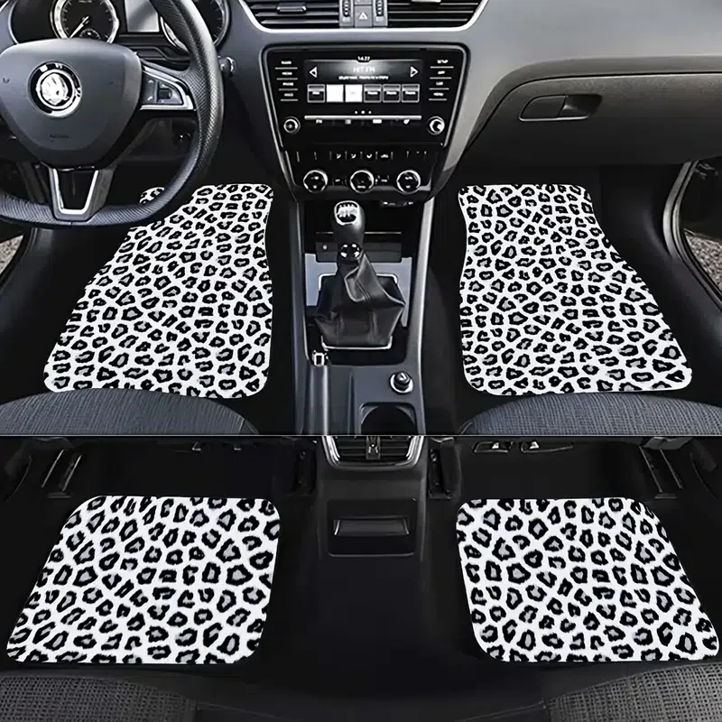 

Leopard Print Car Seat Floor Mats Leopard Print Car Front Rear Seat Floor Pads For Car Decoration Accessories