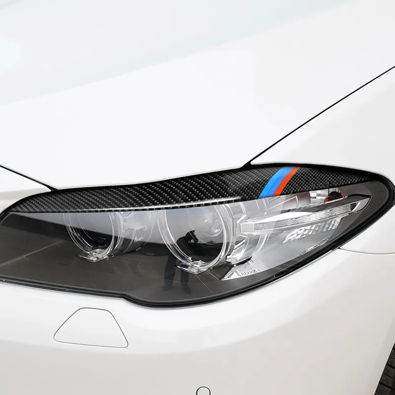 

Для BMW F10 F18 5 серии 2011-2017 2 шт./компл. Автомобильная фара из углеродного волокна Брови декоративные наклейки автомобильные аксессуары