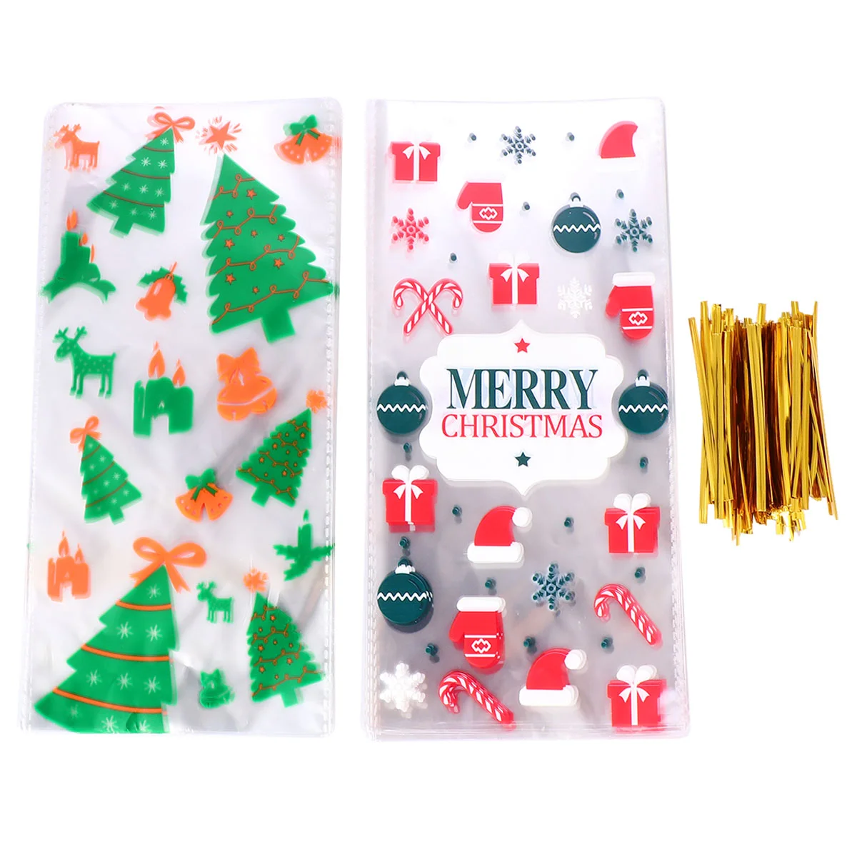 

Christmas Bags Gift Party Bagcellophane Cookie Favor Wrap Snack Goodies Candy Giving Treat Cello Self Adhesive Pouch Appletote