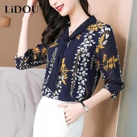 summer new print elegant fashion loose casual shirt women short sleeve aesthetic chic pullover female sweat all match tops femme