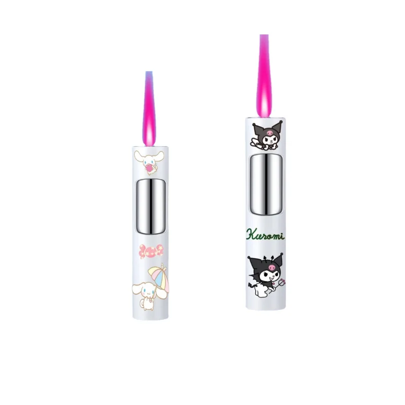 

Wholesale Sanrio Kawaii Kuromi hello Kitty pink flame windproof creative personality lighter inflatable ins girl DIY cute gift