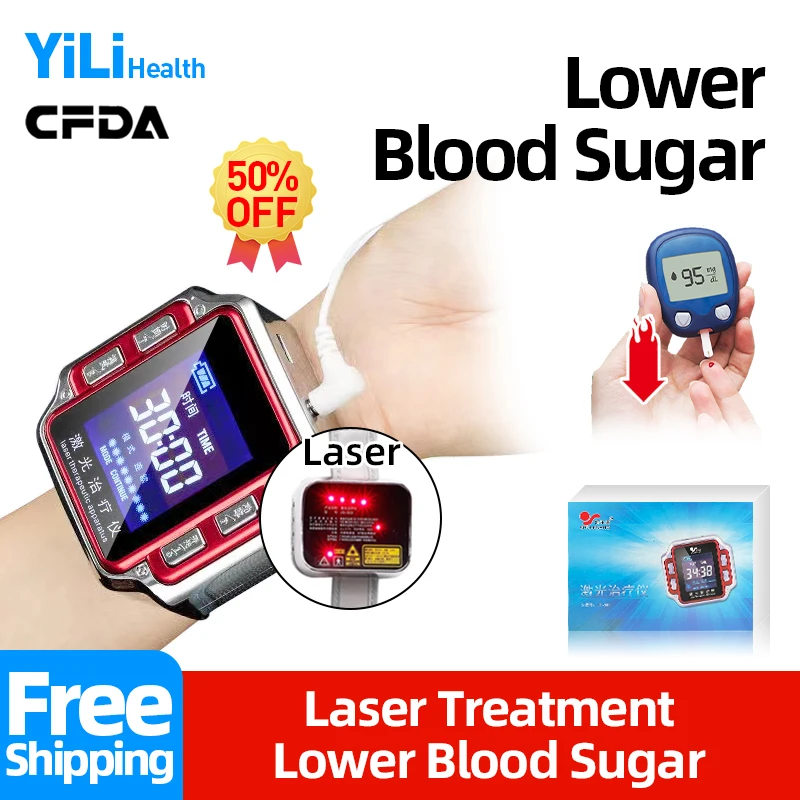

Laser Therapy Watch 650nm Diabetes Treatment for Hypertension Bp Control Blood Sugar Cholesterol Hyperglycemia Rhinitis CFDA