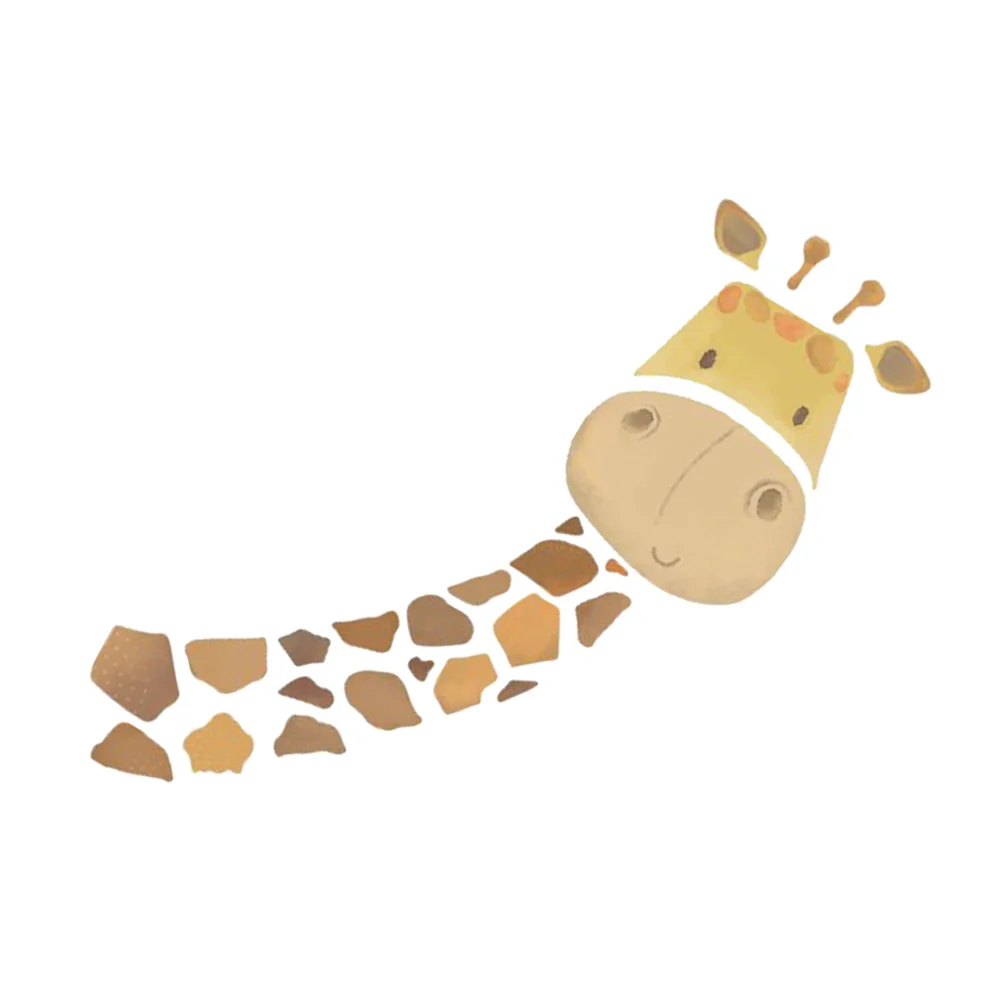 

Giraffe Wall Sticker Creative Wallpaper Self-adhesive Adorn Removable Background Decal Cartoon Style Decor Decorate Adorable
