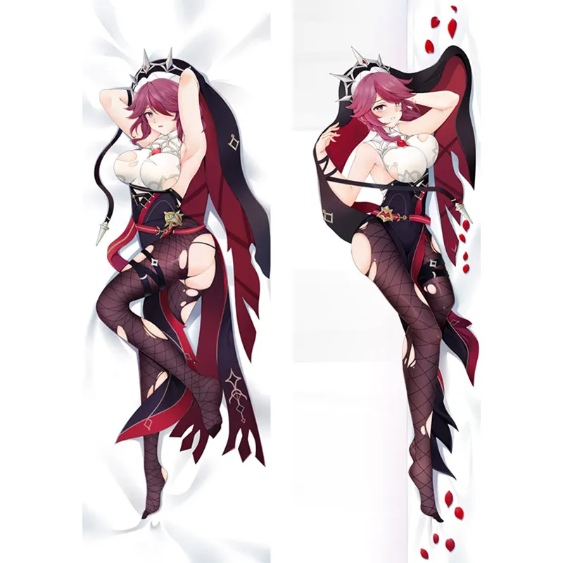

Anime Genshin Impact Mona Rosaria 2WAY Tricot Dakimakura Case Two-sided 3D Print Bedding Hugging Body Pillow Cover Gift