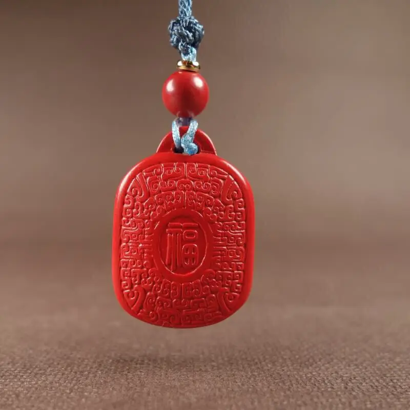 Подвеска Из Натуральной Необработанной Киновари Fushou С Высоким Содержанием