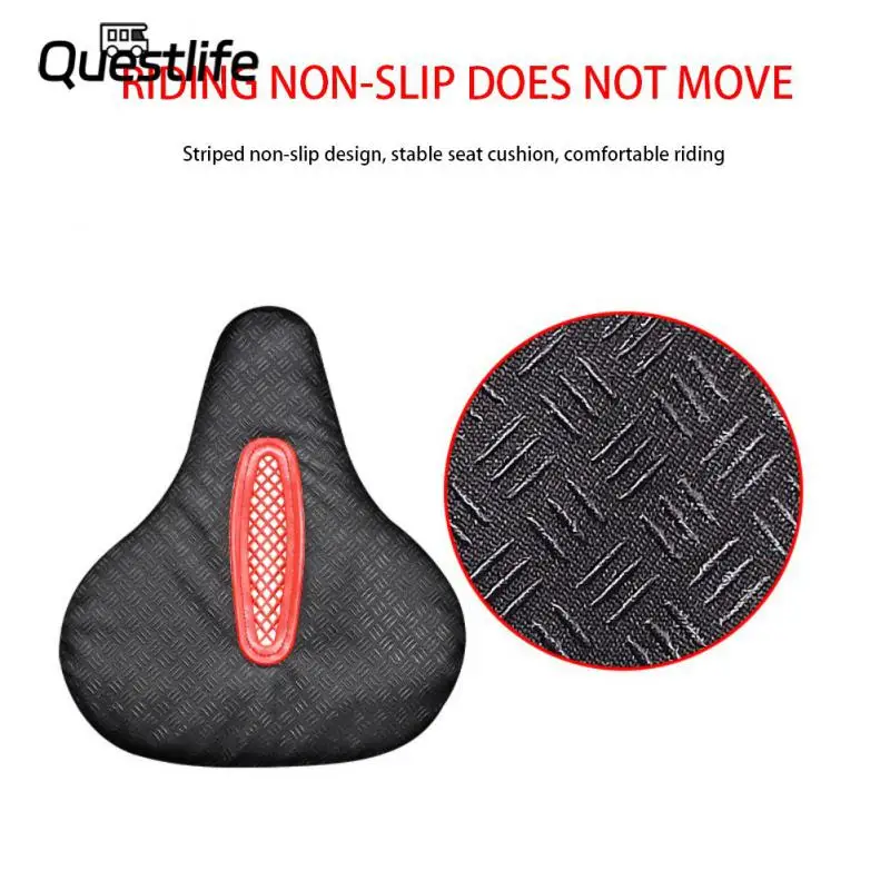 

Breathable Silicone Cushion Cover Anti-slip Stripes Comfortable Bicycle Cushion Cover Double Softness Tail Design Saddle Cover