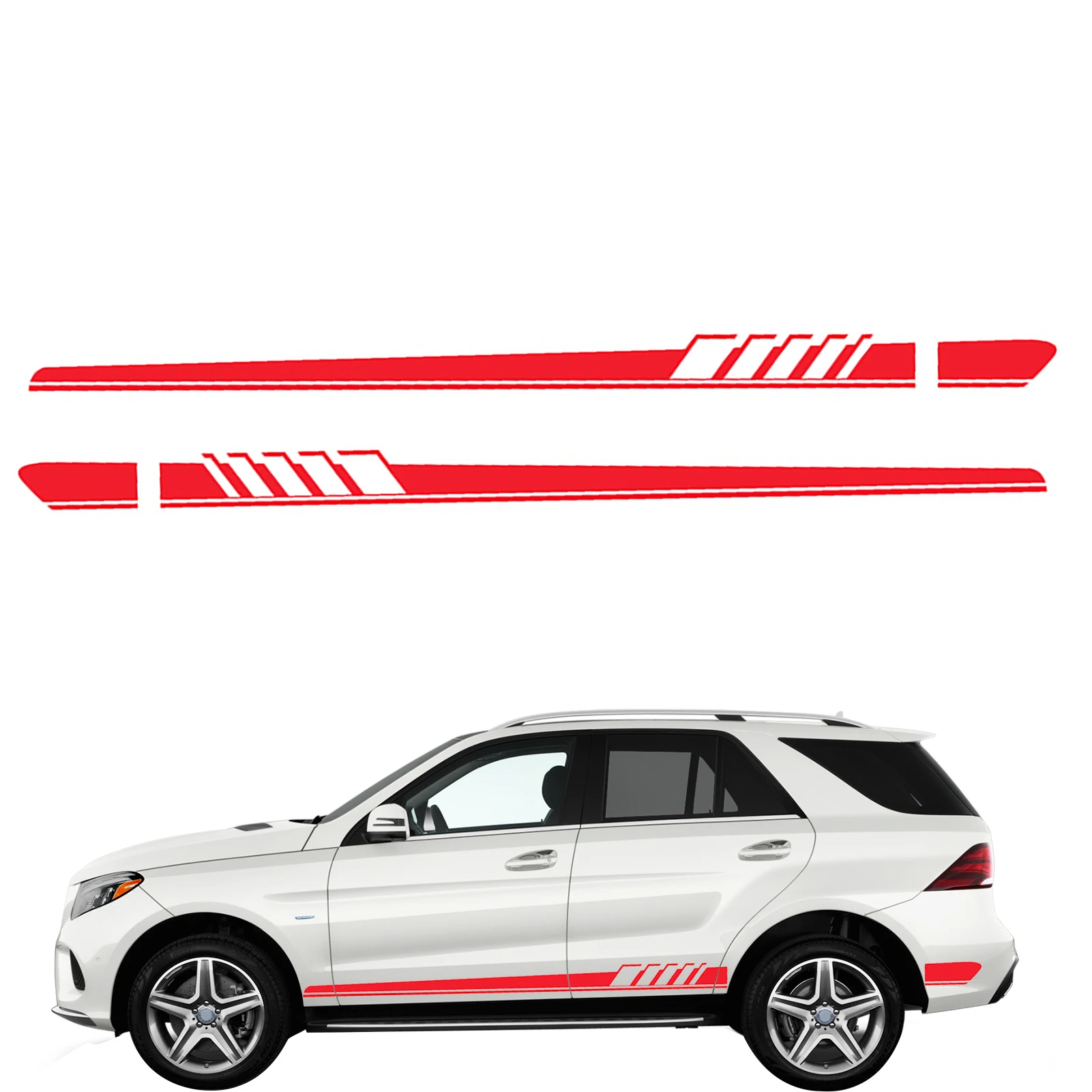 

Car Both Body Stickers Stripe Style Side Stripes Decal Self-Adhesive Car Wrap PVC Automobile Decoration Car Exterior Accessories