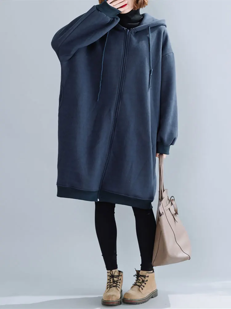 Толстовка с капюшоном больших размеров кардиган верхняя одежда женская средней