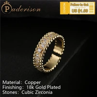 vintage retro bohemian zircon opening ring women shiny exquisite adjustable wide ring copper 18k gold plated no fading