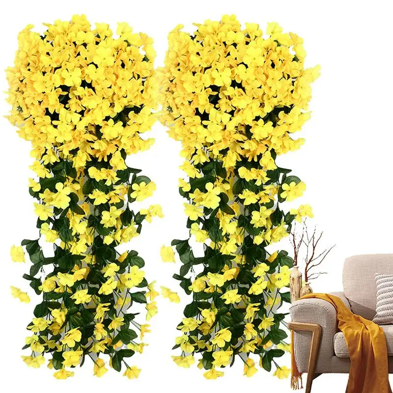 

Artificial Flowers Decorative Faux Violets Artificial Vines For Balcony Fence Garden Door Wedding Outdoor Indoor Home Decor