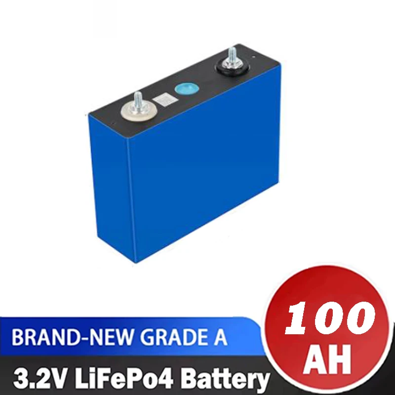 3.2V Lifepo4 Rechargeable Battery 100AH Grade A Solar Lithium Iron Phosphate Cell 12V 24V 48V Boat Golf Cart Home Energy Storage