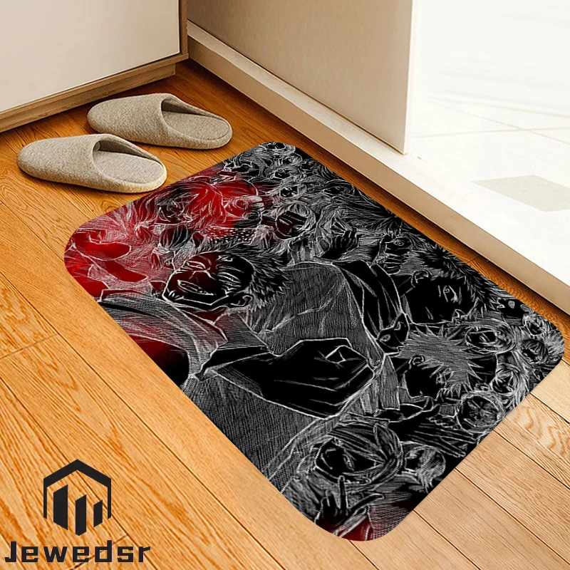

Коврик для прихожей коврик для кухни juютсу Kaisen, коврики для пола, большие коврики для гостиной, аниме Kawaii, домашняя искусственная кожа