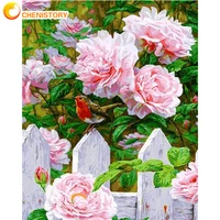 chenistory oil painting by numbers diy flower landscape room wall art unframed paint for adults kit home decor picture gift
