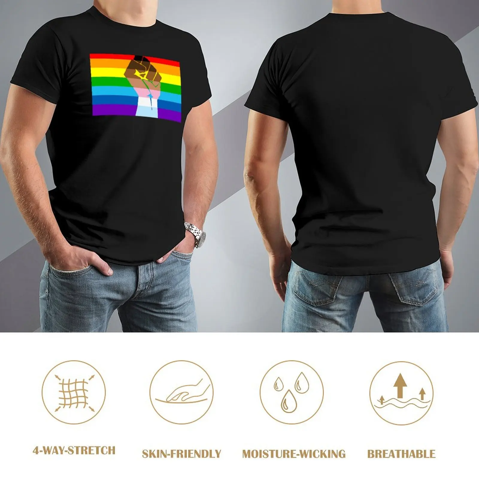 Футболка с пересеченным Egalitarian Rainbow Fist