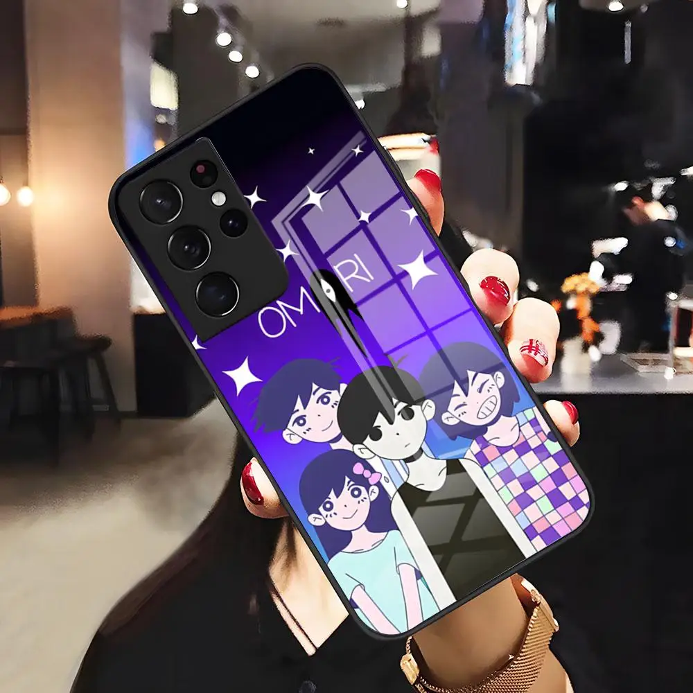 Фото Чехол для телефона с изображением персонажей игры Omori для Samsung S26 S25 Plus S20 S20 Plus S22 Ultra S23 FE S21 Plus S21 Ultra, стеклянная крышка №1