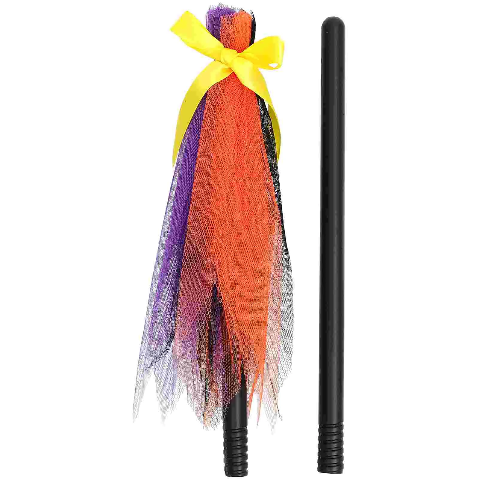 

Witch Broom Decor Party Cosplay Prop Toy Halloween Supply Venue Setting Props Besom Decorative Cloth