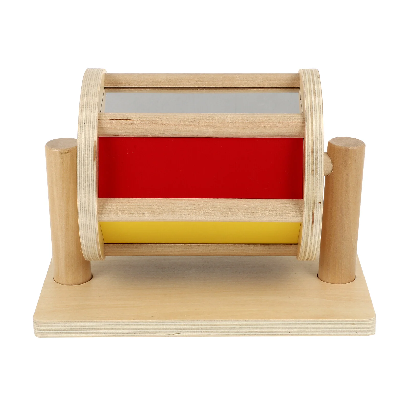 

Textile Drum Toddlers Wooden Toys Infant Developmental Puzzle Montessori Baby Mirror
