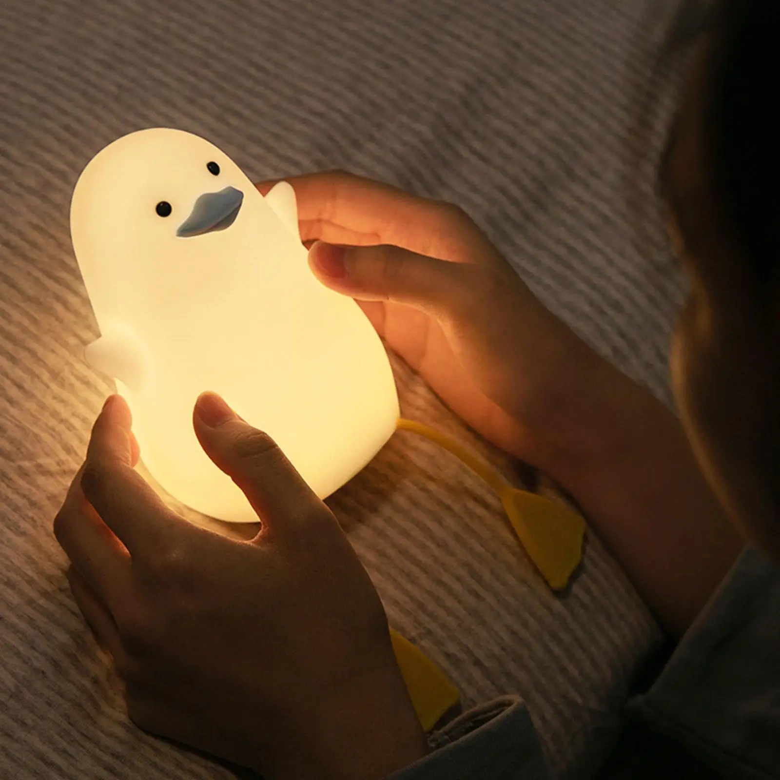 

Duck Nightlight LED Night Light USB Rechargeable Cute Gift Lamp Sleeping Bedroom Lamp Child Silicone Duck Holiday Squishy G2F6