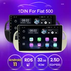 Автомагнитола 1 Din для FIAT 500, мультимедийный проигрыватель с радио, GPS-навигацией и управлением рулевым колесом