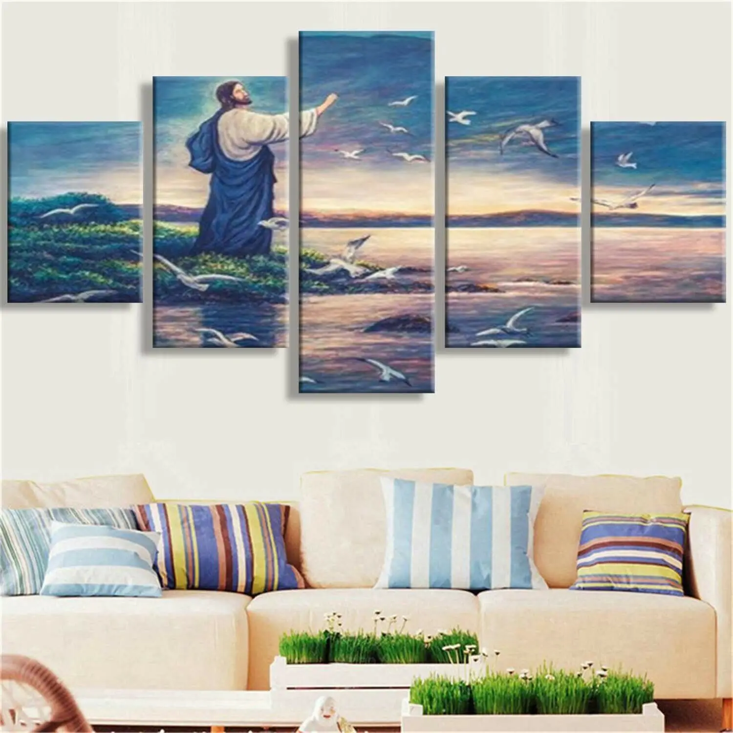 

5 шт., настенные картины для гостиной, без рамки