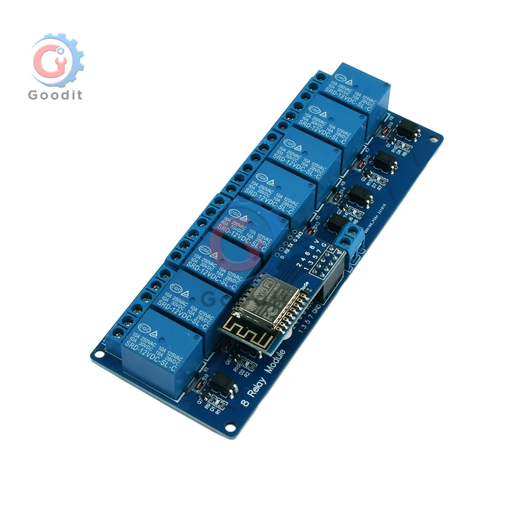 

DC 5 В 12 В 4/8-канальный релейный модуль, триггер высокого и низкого уровня с изоляционным реле оптопары для Arduino ESP8266, модуль реле Wi-Fi