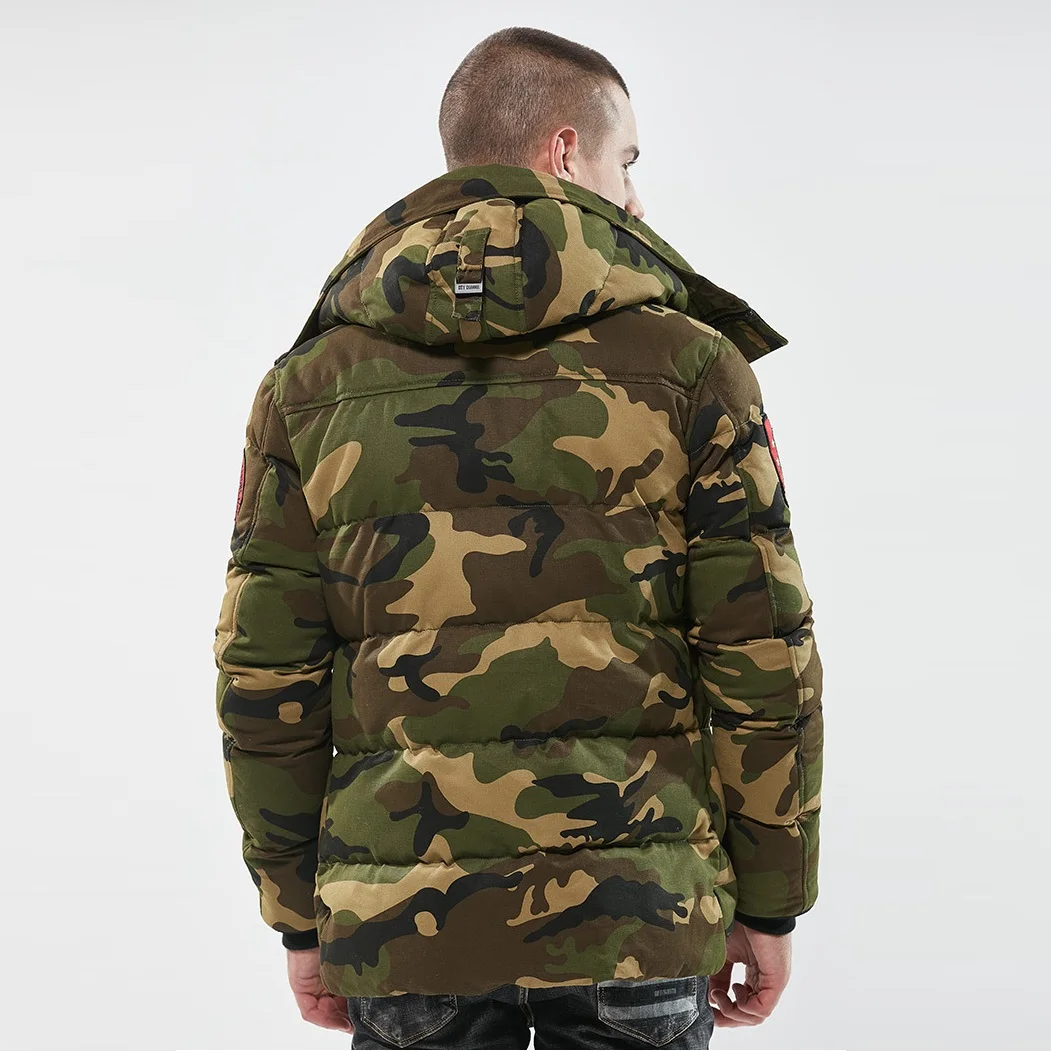 Men's Fashion Camouflage Thickened Warm Padded Jacket Autumn and Winter Military Outdoor Leisure Thickened Hooded Jacket