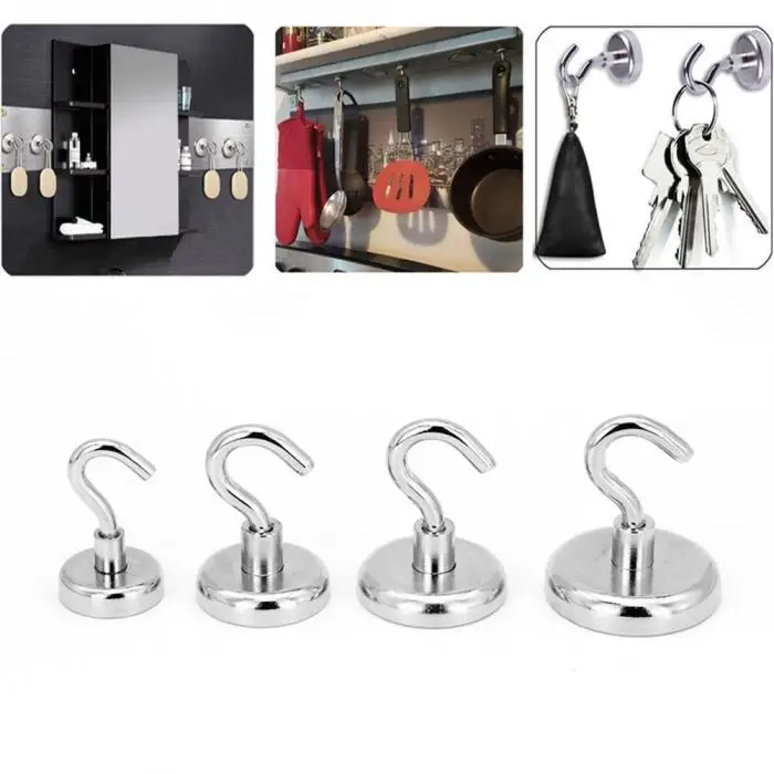 

7 Size Magnetic Hook Strong Mini Heavy Duty Hanging Hanger Durable For Home Kitchen Refrigerator 18/37/40kg neodymium magnet